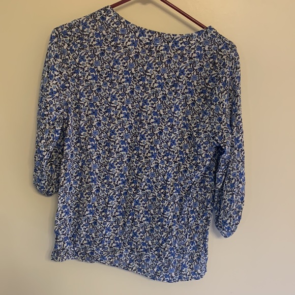 Cynthia Rowley Blue Floral Blouse, M - Picture 3 of 4